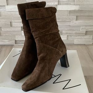 Brown suede boots